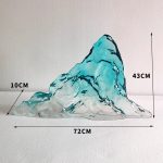Transparent resin rockery sculpture imitating glass handicrafts, hotel lobby landscape, large mountain shaped ornaments, floor installation