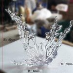 Modern luxury transparent resin foam ornament, large floor standing sculpture, hotel living room, foyer, model room artwork
