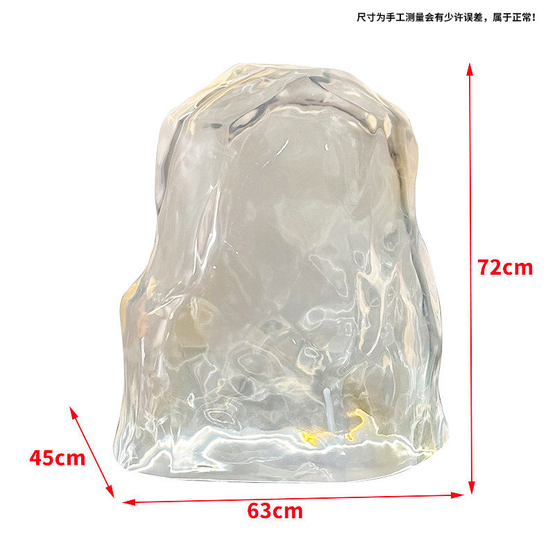 Transparent resin luminous landscape stone sculpture villa courtyard hotel pool model room floor soft decoration ornament
