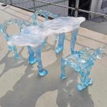 Transparent resin glacier bar counter table custom hotel living room home tea table high-end luminous island design