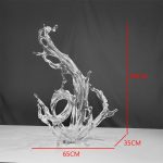 Modern luxury transparent resin foam ornament, large floor standing sculpture, hotel living room, foyer, model room artwork