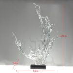 Modern luxury transparent resin foam ornament, large floor standing sculpture, hotel living room, foyer, model room artwork