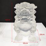 Transparent gold foil lion landing ornament Pixiu tie horse stake pillar Hotel sales office Villa wealth attraction Town house sculpture