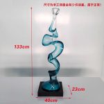 Creative model room, transparent resin sculpture, living room, desktop home, entrance niche, vertical high ornament, abstract decoration