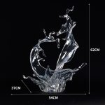 Modern luxury transparent resin foam ornament, large floor standing sculpture, hotel living room, foyer, model room artwork