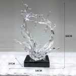 Modern luxury transparent resin foam ornament, large floor standing sculpture, hotel living room, foyer, model room artwork