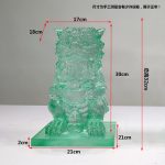 Transparent gold foil lion landing ornament Pixiu tie horse stake pillar Hotel sales office Villa wealth attraction Town house sculpture