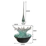Transparent resin water droplet spray sculpture hotel large floor decoration villa living room entrance decoration art hanging decoration