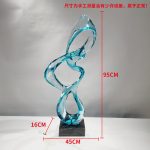 Modern Creative Abstract Ornaments Hotel Sales Office Villa Living Room Transparent Resin Sculpture Entrance Art Decoration