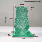 Transparent gold foil lion landing ornament Pixiu tie horse stake pillar Hotel sales office Villa wealth attraction Town house sculpture