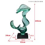 Abstract Transparent Resin Art Ornament Hotel Sales Office Clubhouse Floor Sculpture Home Living Room Entrance Decoration