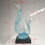 Modern luxury transparent resin foam ornament, large floor standing sculpture, hotel living room, foyer, model room artwork