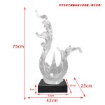 Modern luxury transparent resin foam ornament, large floor standing sculpture, hotel living room, foyer, model room artwork