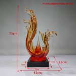 Modern luxury transparent resin foam ornament, large floor standing sculpture, hotel living room, foyer, model room artwork