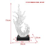Modern luxury transparent resin foam ornament, large floor standing sculpture, hotel living room, foyer, model room artwork