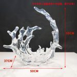 Modern luxury transparent resin foam ornament, large floor standing sculpture, hotel living room, foyer, model room artwork
