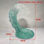 Modern luxury transparent resin foam ornament, large floor standing sculpture, hotel living room, foyer, model room artwork