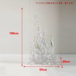 Modern luxury transparent resin foam ornament, large floor standing sculpture, hotel living room, foyer, model room artwork