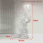 Modern luxury transparent resin foam ornament, large floor standing sculpture, hotel living room, foyer, model room artwork