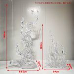 Modern luxury transparent resin foam ornament, large floor standing sculpture, hotel living room, foyer, model room artwork