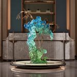 Hotel Club Large Transparent Landscape Stone Sculpture Resin Ornaments Sales Office Villa Pond Decorative Artwork