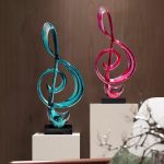 Nordic Creative Musical Note Decorative Sculpture for Home Living Room Wine Cabinet Music Stand Instrument Transparent Resin Art Piece