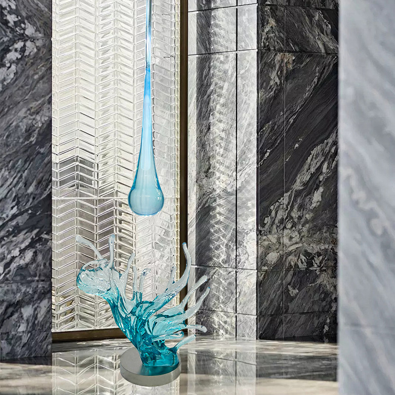 Transparent resin water droplet spray sculpture...