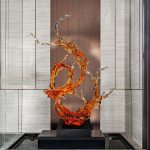 Large scale foam decorations in the lobby and atrium of the hotel, transparent resin sculptures, sales office entrance, floor decorations, art