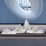 Modern Creative Transparent Resin Rockery Sculpture Hotel Lobby Sales Office Landscape Ornaments Ice and Snow Mountain Floor Decoration