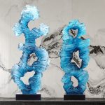 Modern abstract transparent resin sculpture decoration hotel villa home living room porch the Taihu Lake lake stone decoration crafts