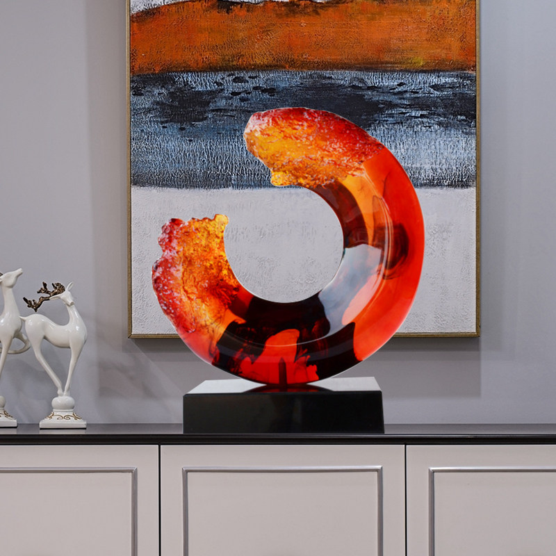 Modern minimalist transparent resin entrance decoration, hotel sales office, clubhouse, home decor, living room decoration, art sculpture