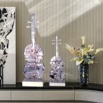 Modern musical instrument ornaments villa bar music table living room transparent resin tabletop decoration sculpture artwork