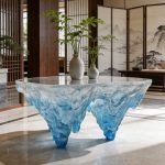 Light luxury creative transparent resin tea table, villa living room, model room, high-end designer, artistic crystal round table