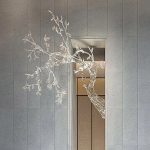 Hotel lobby abstract transparent tree hanging sculpture welcoming guests pine resin ornaments villa large soft decoration artwork