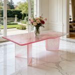 Modern minimalist transparent resin crystal glacier tea table designer with a high-end feel, home office water ripple table
