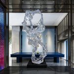 Abstract the Taihu Lake Stone Sculpture Hotel Lobby Sample Room Villa porch Transparent resin soft decoration artwork