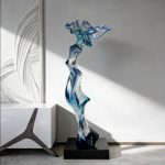 Abstract Transparent Resin Art Ornament Hotel Sales Office Clubhouse Floor Sculpture Home Living Room Entrance Decoration