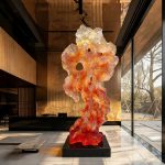 New Chinese abstract transparent resin the Taihu Lake stone sculpture hotel lobby villa courtyard high-end decoration floor decoration