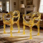 Light Luxury Creative Transparent Chair Hotel Restaurant Villa Home Furnishings High end Original Design Art Backrest Armrest Dining Chair
