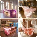 High-end villa bar front desk minimalist luminous island bar counter dining table custom transparent resin ice block bar art tea table