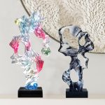 Modern abstract transparent resin sculpture decoration hotel villa home living room porch the Taihu Lake lake stone decoration crafts