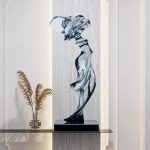 Modern abstract transparent resin sculpture, large floor standing ornament, hotel lobby, sales office, corridor decoration artwork