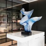 Modern Creative Transparent Resin Sculpture Hotel Sales Office TV Cabinet Living Room Entrance Soft Decoration Artwork Display