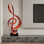 Nordic Creative Musical Note Decorative Sculpture for Home Living Room Wine Cabinet Music Stand Instrument Transparent Resin Art Piece