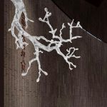 Hotel lobby abstract transparent tree hanging sculpture welcoming guests pine resin ornaments villa large soft decoration artwork