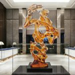 New Chinese abstract transparent resin the Taihu Lake stone sculpture hotel lobby villa courtyard high-end decoration floor decoration