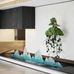 Modern Creative Transparent Resin Rockery Sculpture Hotel Lobby Sales Office Landscape Ornaments Ice and Snow Mountain Floor Decoration