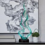 Modern Creative Abstract Ornaments Hotel Sales Office Villa Living Room Transparent Resin Sculpture Entrance Art Decoration