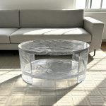 Light luxury creative transparent resin tea table, villa living room, model room, high-end designer, artistic crystal round table