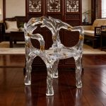 Light Luxury Creative Transparent Chair Hotel Restaurant Villa Home Furnishings High end Original Design Art Backrest Armrest Dining Chair